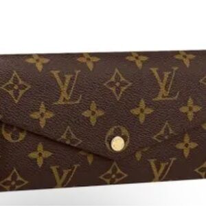 Louis Vuitton Brown Monogram Canvas Envelope Wallet with Gold Snap